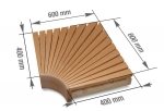 Modulare Elemente für Saunabank ECKMODUL, ERLE, 400x400mm