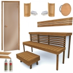 Build by yourself Sauna Cabin moduls DIY Sauna Kits COMPLETE BUILDING KIT - SAUNA STANDARD, THERMO-ASPEN