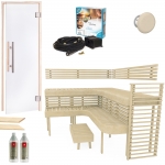 Build by yourself DIY Sauna Kits Sauna Cabin moduls COMPLETE BUILDING KIT - SAUNA PREMIUM, ASPEN