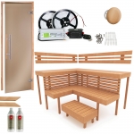 Fais ton propre kit Le kit Fabriquer un sauna KIT DE CONSTRUCTION COMPLET - SAUNA OPTIMAL, AULNE