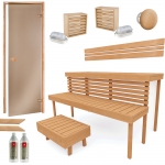 Build by yourself Sauna Cabin moduls DIY Sauna Kits COMPLETE BUILDING KIT - SAUNA STANDARD, ALDER