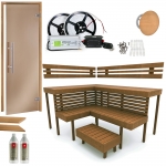 Sauna building kits BUILDING KIT - SAUNA OPTIMAL, THERMO-ASPEN