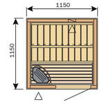 HARVIA Сabines de sauna CABINE DE SAUNA HARVIA VARIANT «SQUARE» 1,5 x 1,5M, HARVIA VEGA BC45, S1515R HARVIA VARIANT «SQUARE»