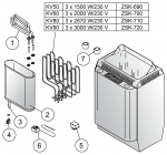 HARVIA TOPCLASS COMBI KRAN, ZH-130 HARVIA TOPCLASS COMBI RESERVDELAR