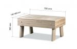 Bancs de sauna Éléments modulaires pour banc de sauna BANC HS 1, TREMBLE, AULNE, THERMO TREMBLE