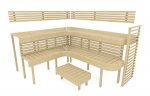 Bancs de sauna Éléments modulaires pour banc de sauna BANC HS 1, TREMBLE, AULNE, THERMO TREMBLE