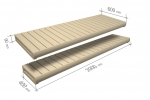 Modulare Elemente für Saunabank FERTIGE MODUL SET, ESPE, 600/400x2000mm