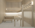 Modular elements for sauna bench ARMREST, ASPEN, 20x600x1300mm
