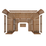 Modular sauna bench MODULAR SAUNA BENCH, PREMIUM, THERMO-ASPEN, 3200x3290 MODULAR SAUNA BENCH, PREMIUM, THERMO-ASPEN