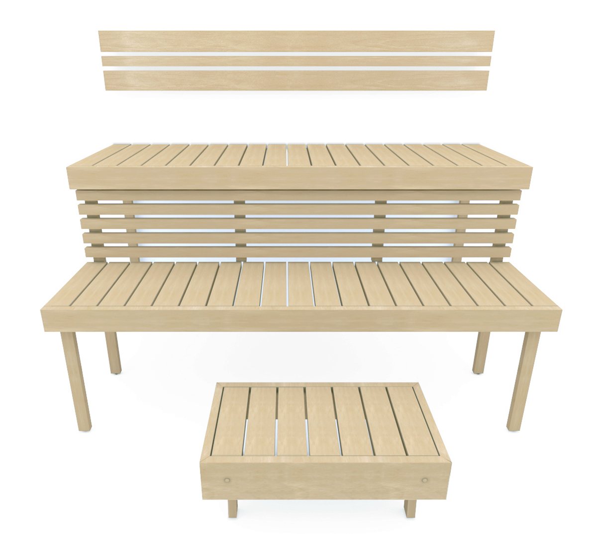 Modular Sauna Bench Standart Aspen 1800 Mm Aspen Saunainter Com