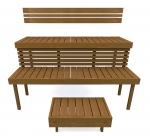 Banc de sauna modulaire BANC DE SAUNA MODULAIRE, STANDART, TREMBLE THERMIQUEMENT