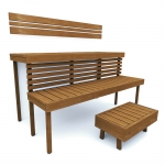 Modular sauna bench MODULAR SAUNA BENCH, STANDART, THERMO-ASPEN