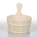 Sauna bucket and ladle sets SAUFLEX 4L WOODEN BUCKET