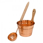 Sauna bucket and ladle sets SAUNIA SAUNA BOWL 4,0 L COPPER AND LADLE 40 СМ