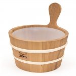 Sauna buckets, pails, basins OUTLET SAWO WOODEN PAIL WITH PLASTIC INSERT