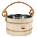 Sauna buckets, pails, basins SAWO WOODEN BUCKET WITH STAINLESS STEEL INSERT 341-MA 3L SAWO WOODEN BUCKET WITH STAINLESS STEEL INSERT