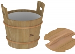 Sauna buckets, pails, basins SAWO WOODEN BUCKET WITH LID, 18L