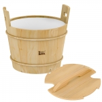 Sauna buckets, pails, basins SAWO WOODEN BUCKET WITH LID, PINE, 28L