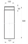 Sauna Rauchrohre RAUCHROHR FÜR HOLZOFEN, 500MM, Ø120MM