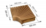 Éléments modulaires pour banc de sauna MODULE D'ANGLE, THERMO TREMBLE, 600x600mm