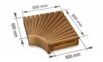 Modulare Elemente für Saunabank ECKMODUL, THERMO ESPE, 600x600mm