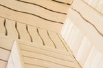 Modular elements for sauna bench PREMADE MODULE WAVE, ASPEN, 90x390x1800-2400mm